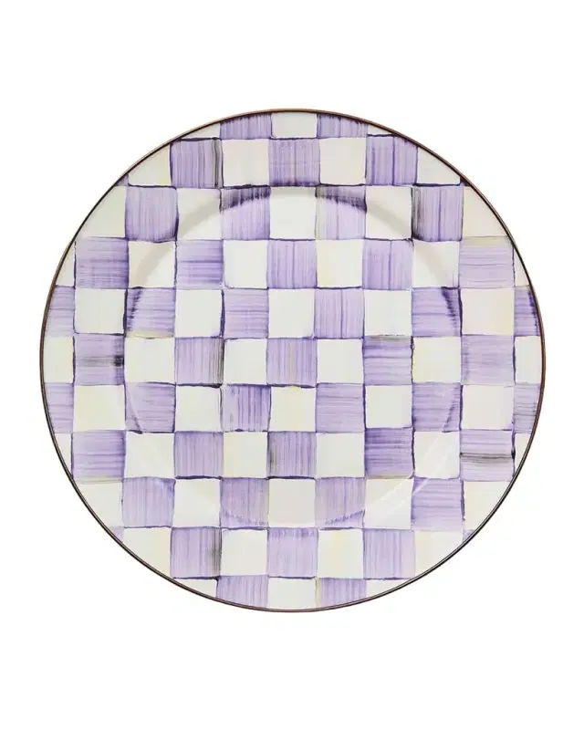 MacKenzie-Childs Violet Check Charger Plate