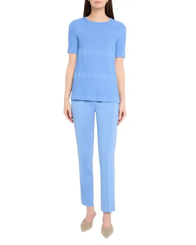Crewneck Geometric-Knit Tunic