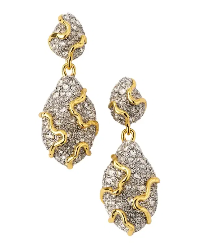 Solanales Crystal Pebble Double Drop Earrings