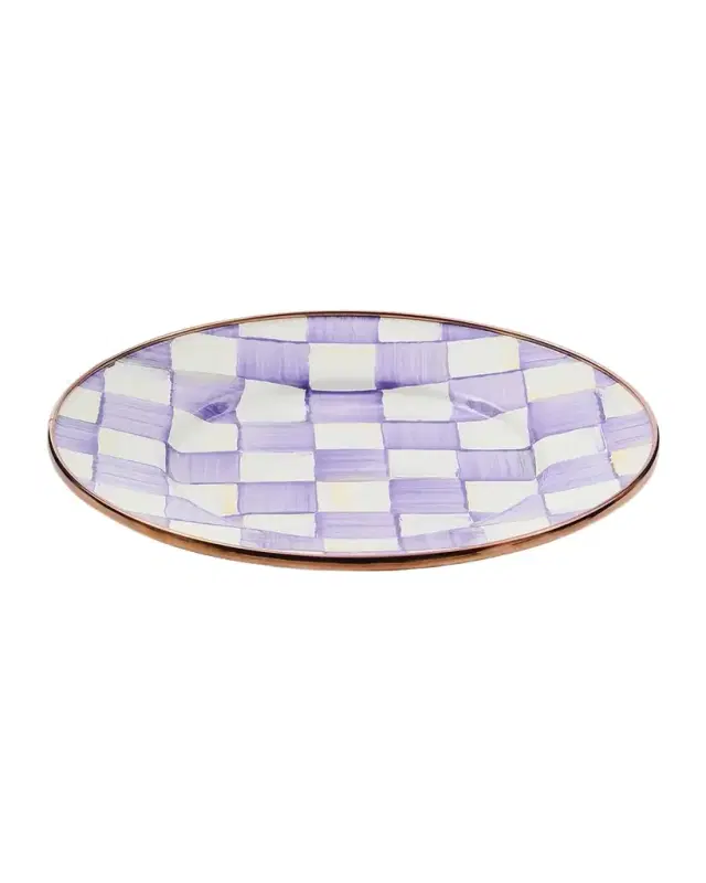 MacKenzie-Childs Violet Check Salad/Dessert Plate