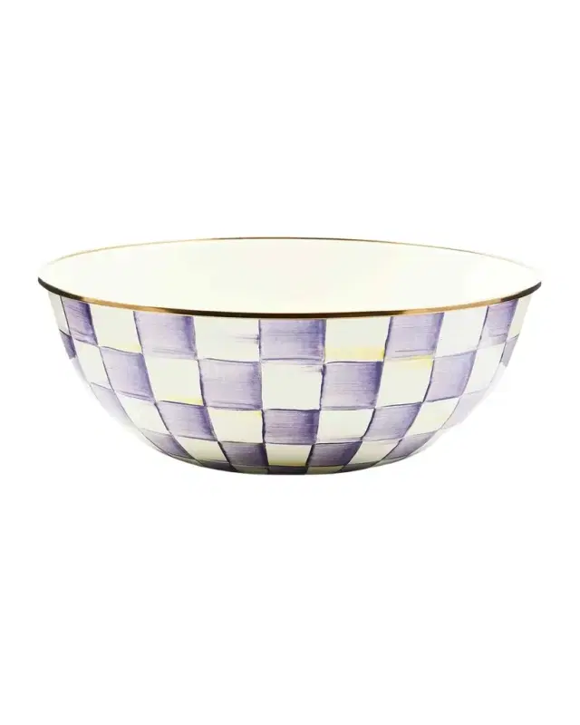 MacKenzie-Childs Violet Check Extra-Large Everyday Bowl