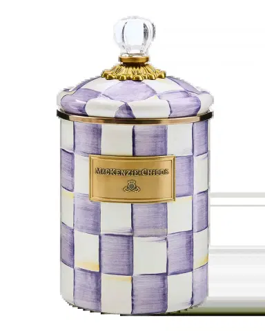 MacKenzie-Childs Violet Check Medium Canister | Thumbnail 2