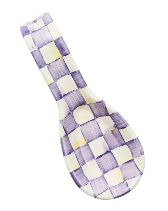 MacKenzie-Childs Violet Check Spoon Rest
