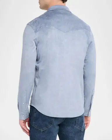 Monfrère Men 's Eastwood Faux Suede Slim-Fit Shirt | Thumbnail 3 Monfrère Men 's Eastwood Faux Suede Slim-Fit Shirt | Thumbnail 3