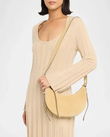 Tory Burch Romy Pick Stitch Suede Shoulder Bag | Thumbnail 2