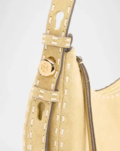 Tory Burch Romy Pick Stitch Suede Shoulder Bag | Thumbnail 6