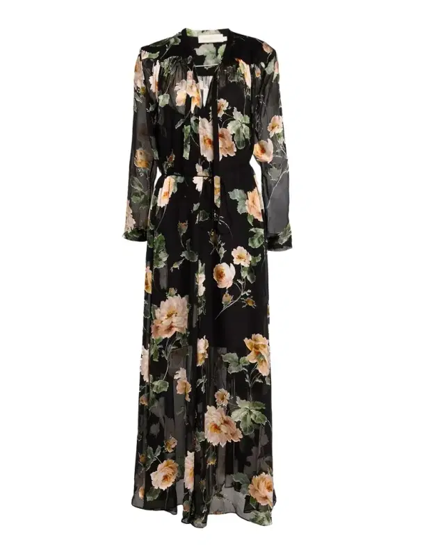 Luna Burnout Floral Maxi Dress