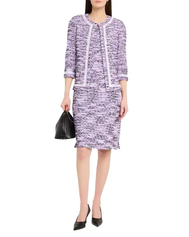 Sleeveless Textured Tweed Dress
