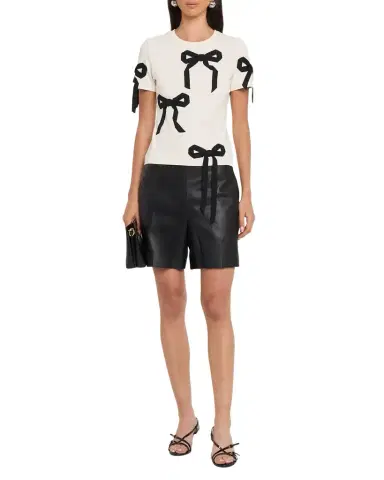 Marc Jacobs Bow Short-Sleeve Shrunken T-Shirt | Thumbnail 1 Marc Jacobs Bow Short-Sleeve Shrunken T-Shirt | Thumbnail 1
