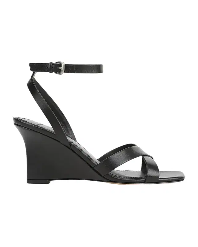 75mm Parma Leather Wedge Sandals