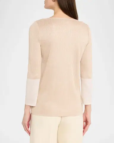 Misook Colorblock Shimmer Knit Tunic | Thumbnail 3 Misook Colorblock Shimmer Knit Tunic | Thumbnail 3