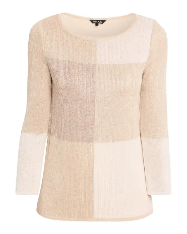 Misook Colorblock Shimmer Knit Tunic