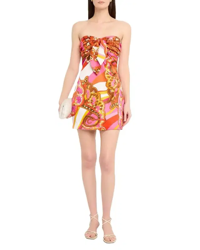 Orion Strapless Floral-Print Mini Dress
