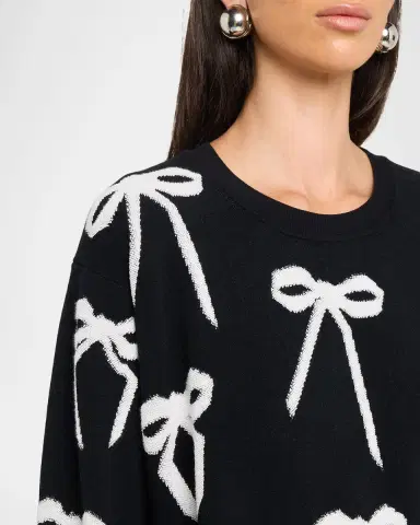 Marc Jacobs Bow Jacquard Crewneck Sweater | Thumbnail 4 Marc Jacobs Bow Jacquard Crewneck Sweater | Thumbnail 4