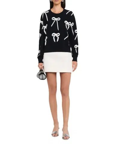Marc Jacobs Bow Jacquard Crewneck Sweater | Thumbnail 1 Marc Jacobs Bow Jacquard Crewneck Sweater | Thumbnail 1