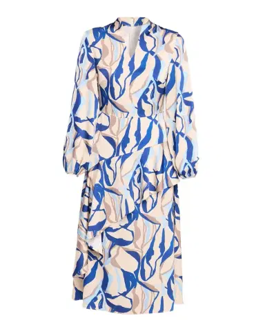 Misook Abstract-Print Crepe De Chine Midi Dress | Thumbnail 1