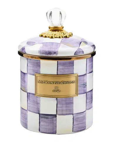 MacKenzie-Childs Violet Check Small Canister | Thumbnail 4 MacKenzie-Childs Violet Check Small Canister | Thumbnail 4