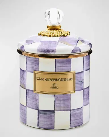 MacKenzie-Childs Violet Check Small Canister | Thumbnail 5 MacKenzie-Childs Violet Check Small Canister | Thumbnail 5