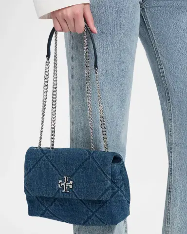 Tory Burch Kira Small Diamond-Quilted Denim Shoulder Bag | Thumbnail 2 Tory Burch Kira Small Diamond-Quilted Denim Shoulder Bag | Thumbnail 2