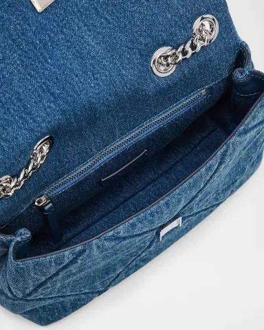Tory Burch Kira Small Diamond-Quilted Denim Shoulder Bag | Thumbnail 4 Tory Burch Kira Small Diamond-Quilted Denim Shoulder Bag | Thumbnail 4