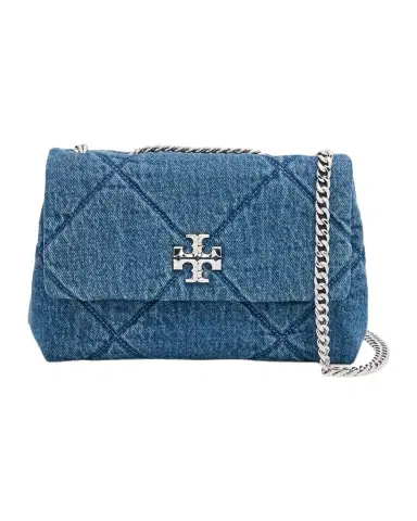 Tory Burch Kira Small Diamond-Quilted Denim Shoulder Bag | Thumbnail 1 Tory Burch Kira Small Diamond-Quilted Denim Shoulder Bag | Thumbnail 1