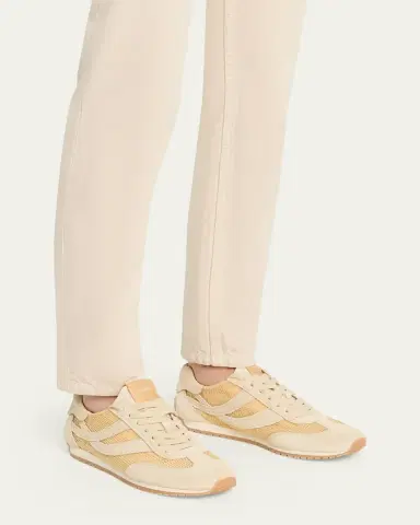 Vince Oasis Raffia and Suede Retro Sneakers | Thumbnail 2 Vince Oasis Raffia and Suede Retro Sneakers | Thumbnail 2