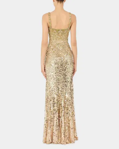 Jenny Packham Mirabeau Crystal Sequined Trumpet Gown | Thumbnail 3