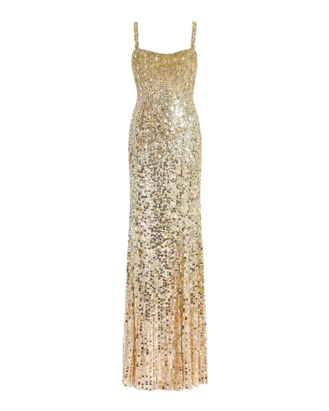 Jenny Packham Mirabeau Crystal Sequined Trumpet Gown
