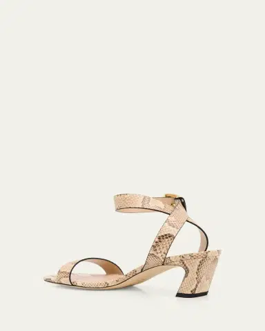 Stuart Weitzman 50mm Sai Snake-Embossed Leather Ankle-Strap Sandals | Thumbnail 2