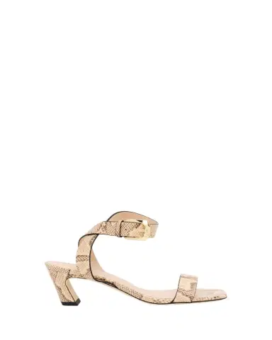 Stuart Weitzman 50mm Sai Snake-Embossed Leather Ankle-Strap Sandals | Thumbnail 1
