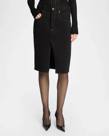 Saint Laurent Baggy Denim Pencil Skirt | Thumbnail 4