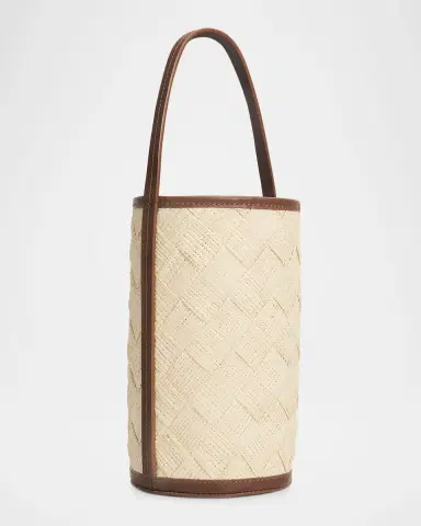 POOLSIDE The Cylinder Woven Straw Bucket Bag | Thumbnail 3