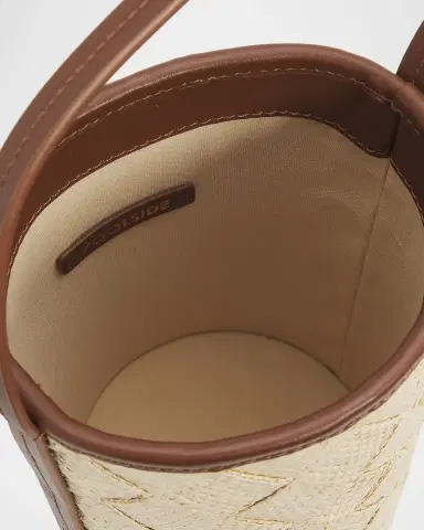 POOLSIDE The Cylinder Woven Straw Bucket Bag | Thumbnail 4 POOLSIDE The Cylinder Woven Straw Bucket Bag | Thumbnail 4