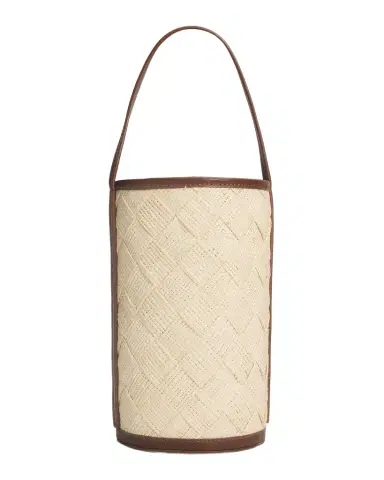 POOLSIDE The Cylinder Woven Straw Bucket Bag | Thumbnail 1