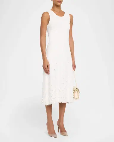 Elie Tahari The Alana Floral Applique Knit Midi Dress | Thumbnail 4 Elie Tahari The Alana Floral Applique Knit Midi Dress | Thumbnail 4