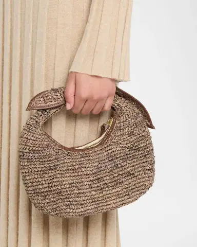 POOLSIDE Josie Crochet Raffia Knot Top-Handle Bag | Thumbnail 2
