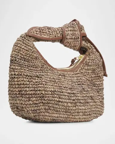 POOLSIDE Josie Crochet Raffia Knot Top-Handle Bag | Thumbnail 3