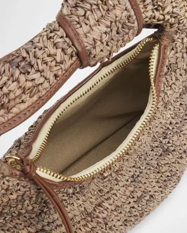POOLSIDE Josie Crochet Raffia Knot Top-Handle Bag | Thumbnail 4