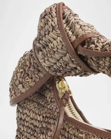 POOLSIDE Josie Crochet Raffia Knot Top-Handle Bag | Thumbnail 6