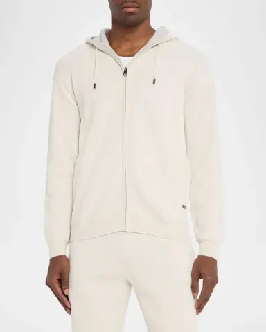 Bugatchi Men's Cotton Knit Full-Zip Hoodie | Thumbnail 4 Bugatchi Men's Cotton Knit Full-Zip Hoodie | Thumbnail 4