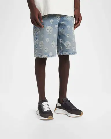 Alexander McQueen Men's Sprint Runner Calf Leather & Suede Low-Top Sneakers | Thumbnail 2
