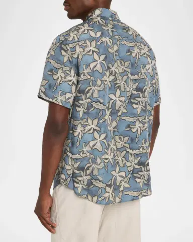 Bugatchi Men's Orson Lyocell Floral Camp Shirt | Thumbnail 3