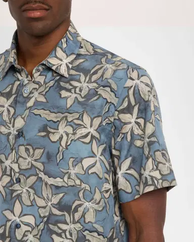 Bugatchi Men's Orson Lyocell Floral Camp Shirt | Thumbnail 5