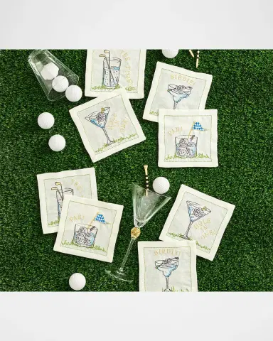 Kim Seybert Tee Time Embroidered Cocktail Napkins, Set of 8 | Thumbnail 3 Kim Seybert Tee Time Embroidered Cocktail Napkins, Set of 8 | Thumbnail 3