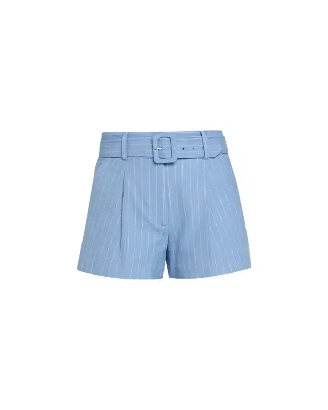 Piper Belted Pinstripe Shorts