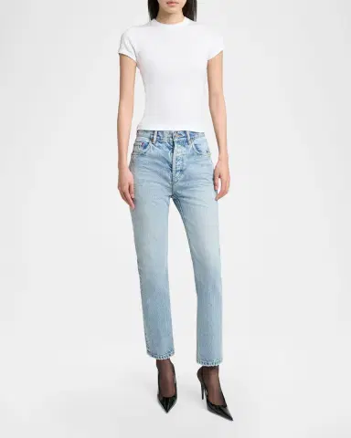 Saint Laurent 90 's High-Rise Cropped Slim Jeans | Thumbnail 2