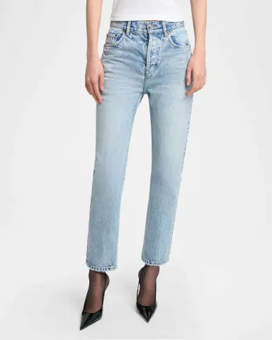 Saint Laurent 90 's High-Rise Cropped Slim Jeans | Thumbnail 4