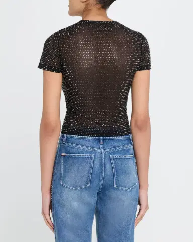 Alice + Olivia Tess Crystal-Embellished T-Shirt | Thumbnail 3 Alice + Olivia Tess Crystal-Embellished T-Shirt | Thumbnail 3