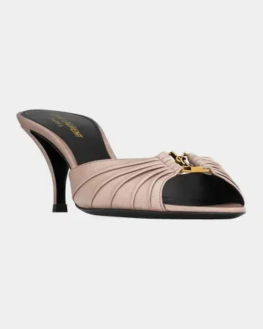 Saint Laurent 75mm Corvara YSL Leather Mule Pumps | Thumbnail 4