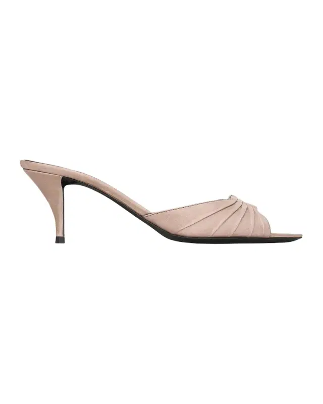Saint Laurent 75mm Corvara YSL Leather Mule Pumps
